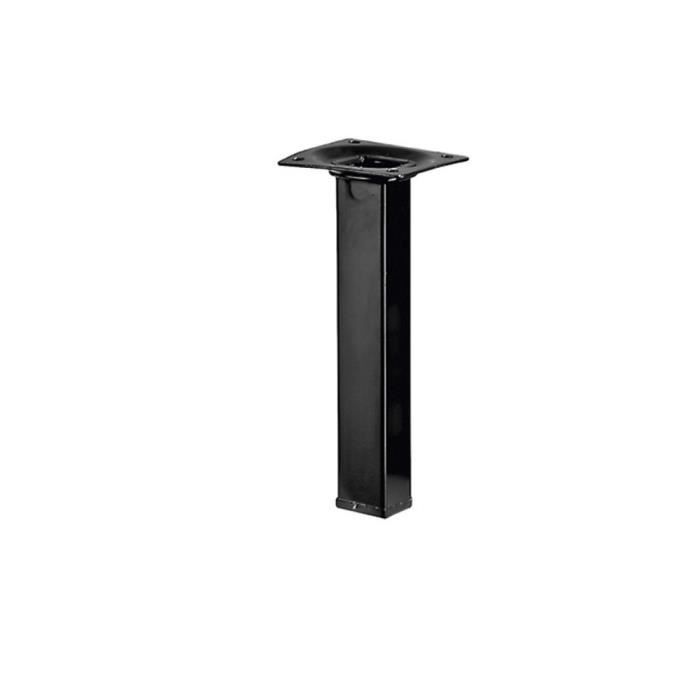 Pied meuble carré HETTICH fixe acier époxy noir