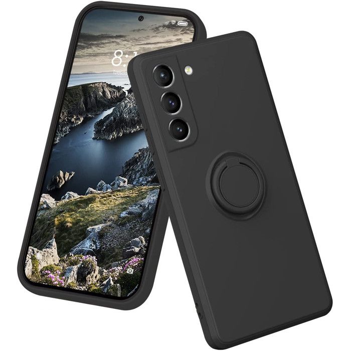 Coque Silicone avec Anneau Noir Pour Samsung S21 FE Little Boutik®