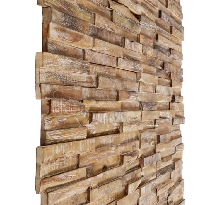 Intimiste Luxueux Haute qualité Magnifique Economique Panneau de revêtement mural 3D 10 pcs Teck solide 1 m²
