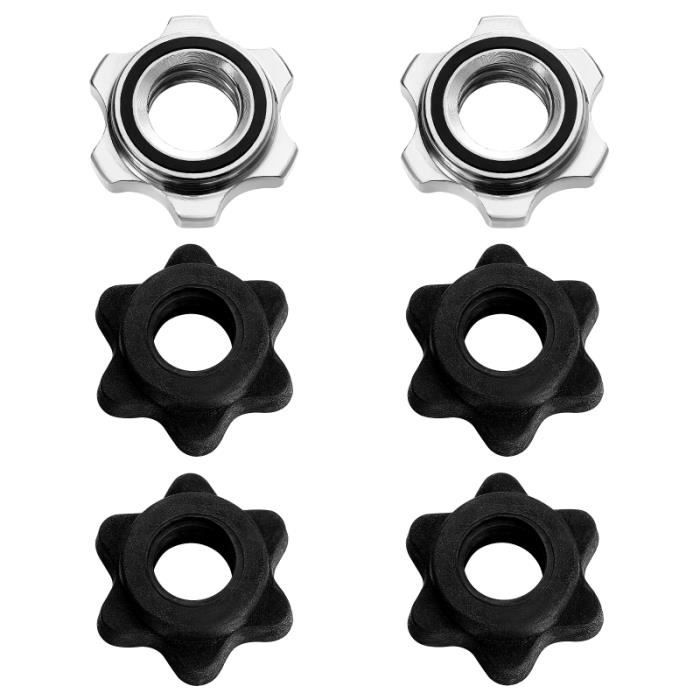 6 PCS Double Assurance Anti-Slip Dumbbell Hex Pince à vis d'haltère pour amateurs barre - haltere - poids fitness - musculation