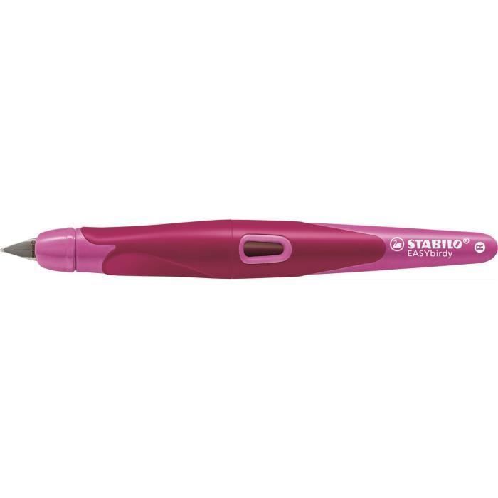 Stylo plume - EASYbirdy - Stylo ergonomique rechargeable - Rose/rose foncé - Droitier