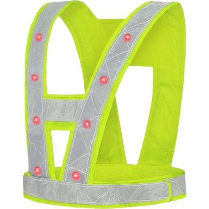 SURENHAP - Gilet réfléchissant à LED de sécurité pour l'extérieur haute visibilité, SO0180188/xdfgh