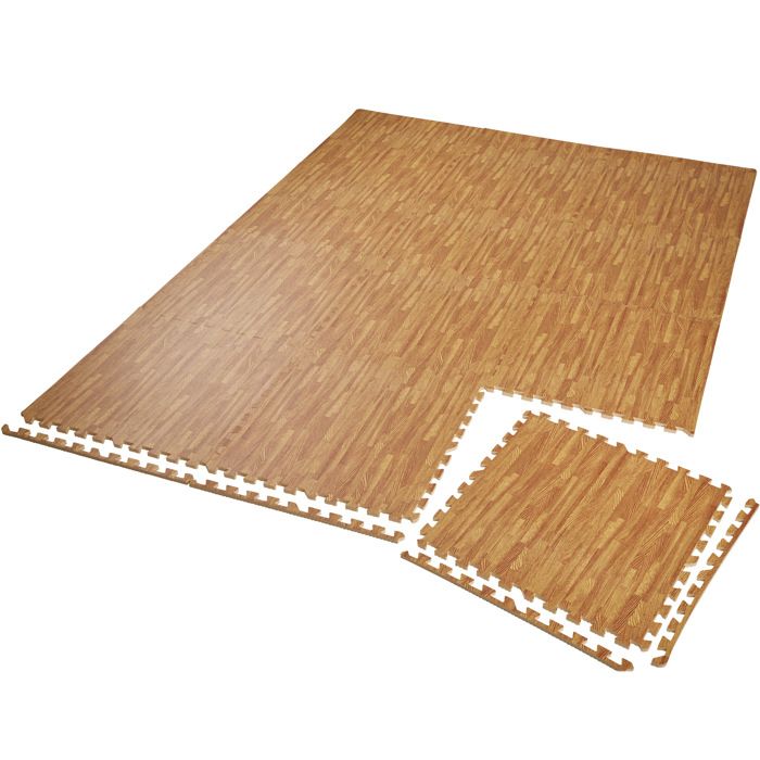 TECTAKE Tapis de Sol de Gym Sport avec 12 Dalles de Protection en Mousse 61 cm x 61 cm Marron