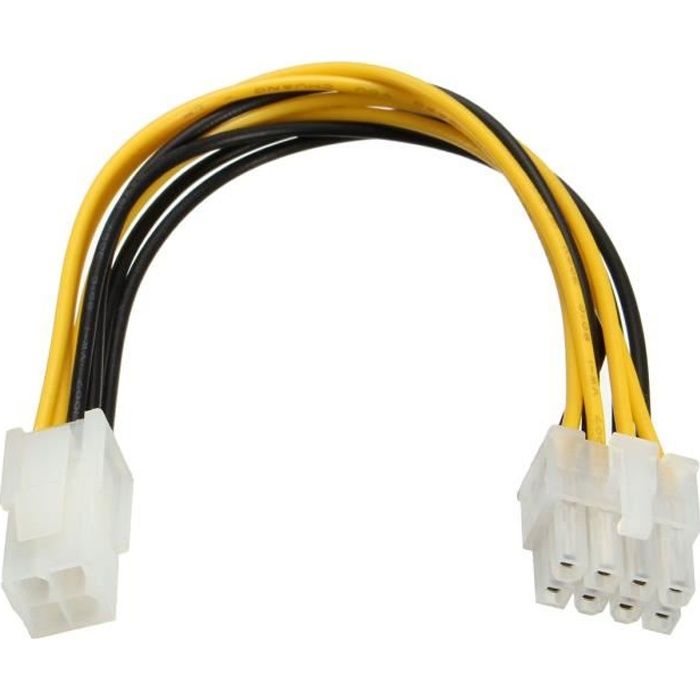 TEMPSA PC CPU Ordinateur Câble Connecteur Alimentation 8 pins Femelles à 4 Pins Mâles P4