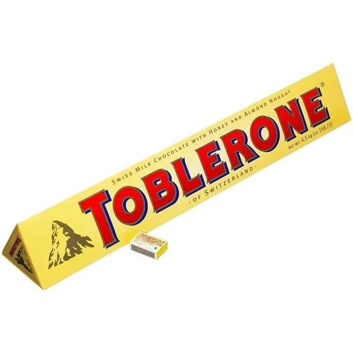 TOBLERONE - Chocolat de Noël - Lait au Nougat, Miel et Amandes - Barre de 4,5 kg
