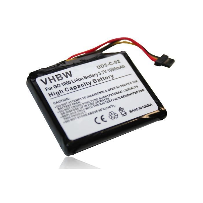 vhbw Batterie remplacement pour TomTom AHL03711022, VF6M pour appareil GPS de navigation (1000mAh, 3,7V, Li-ion)