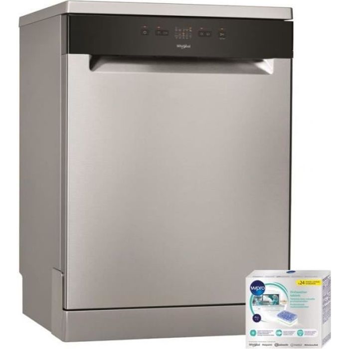 WHIRLPOOL Lave-vaisselle posable INOX 46dB 13 couverts 60cm Moteur Induction Inox