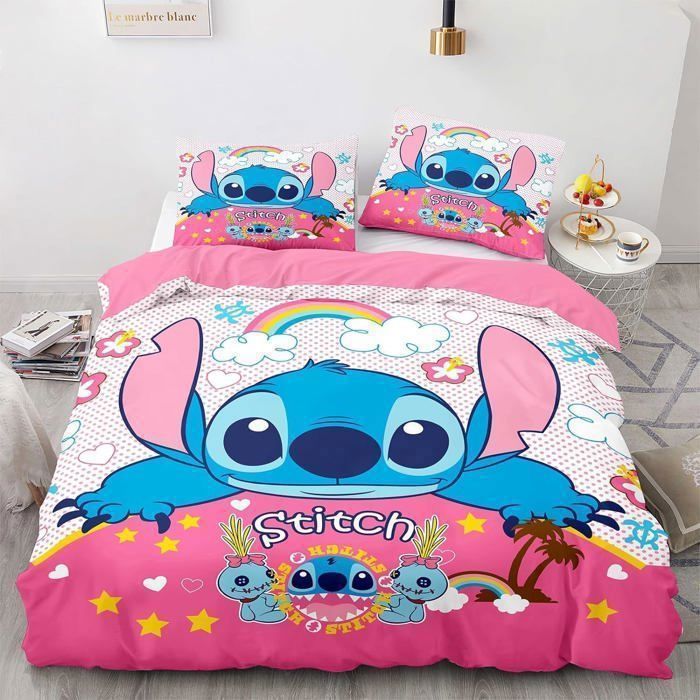 Stitch Housse de Couette Personne Polyester Parure de Lit Enfant