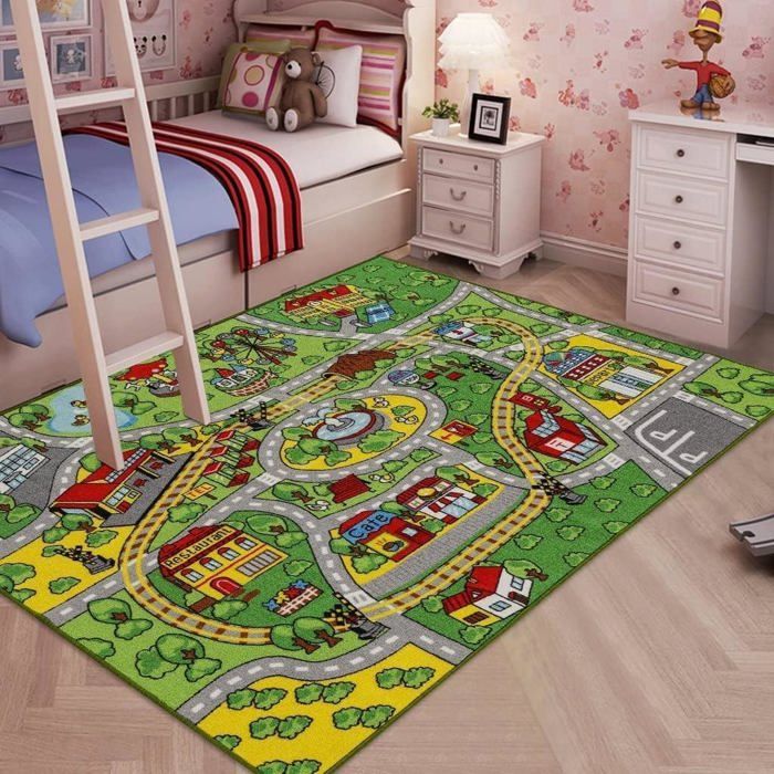 Tapis Circuit Voiture Pour Enfant - Jouet Pliable Avec Routes, Ville, 3 Tailles (50x80 à 100x150 Cm) - 8