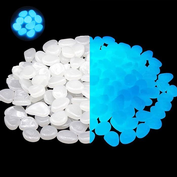 300 PCS Pierres fluorescentes Artificiels Galets Fluorescent Décoration Pierres décoratives pour Le Jardin Les Routes la