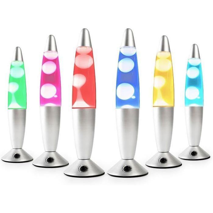 Lampe Lave LED avec Mouvement de liquide Multicolore - Lampe à Lave LED - Lampe Magma - Lampe Lave - Verre Robuste - Lampe Veilleuse