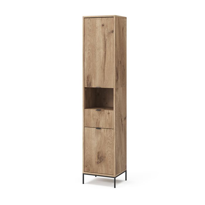 Armoire de salle de bain Eliza 40x190cm avec porte et tiroir Chêne Viking Vicco 49508 Armoire de salle de bain Eliza 40x190cm avec porte et tiroir Chêne Viking Vicco 49508