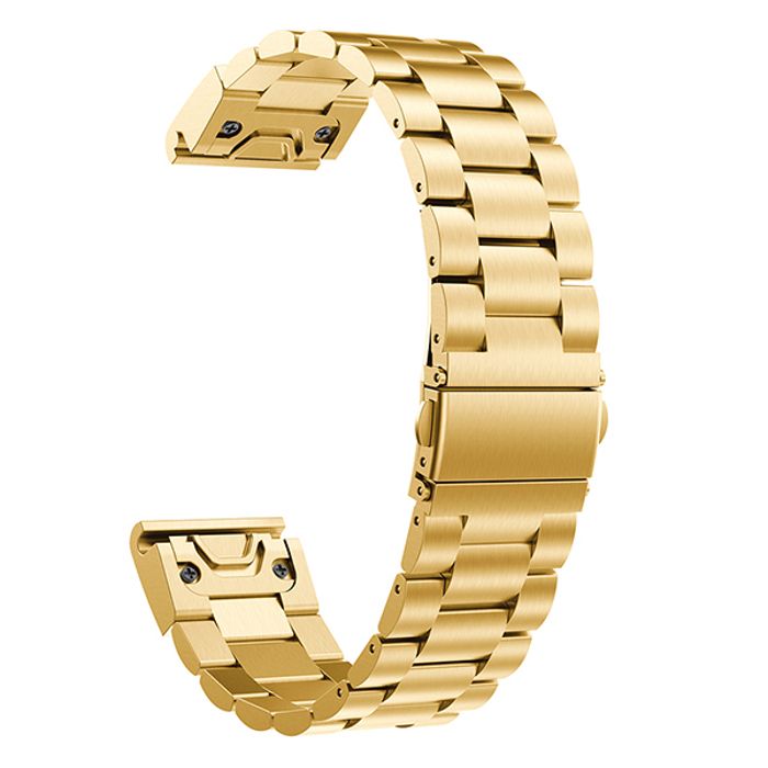 Bracelet en acier inoxydable pour Garmin Fenix 8 7 6 Forerunner homme femme - Couleur : Or