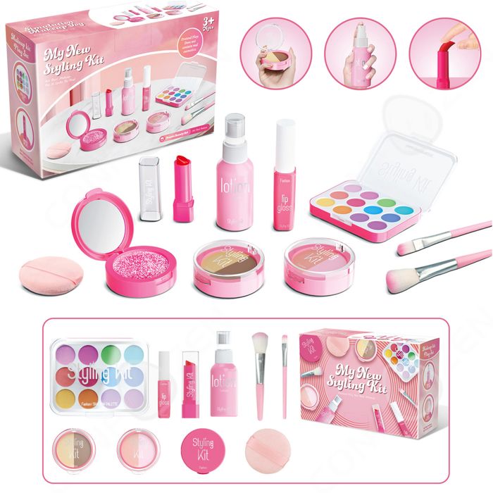 Zaxiva Sac à Main Enfant Filles Avec 32 Accessoires Maquillage Faux - Cadeau 3-8 Ans