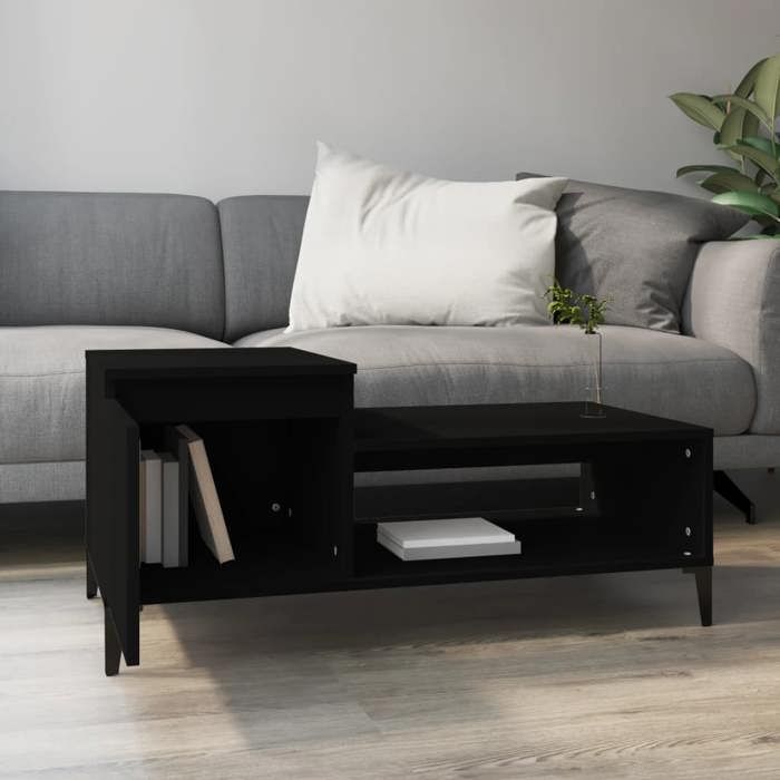 Table basse - Plusieurs Niveaux - Noir 100x50x45 cm - Bois dingénierie - Salon Moderne(80744) ZLH
