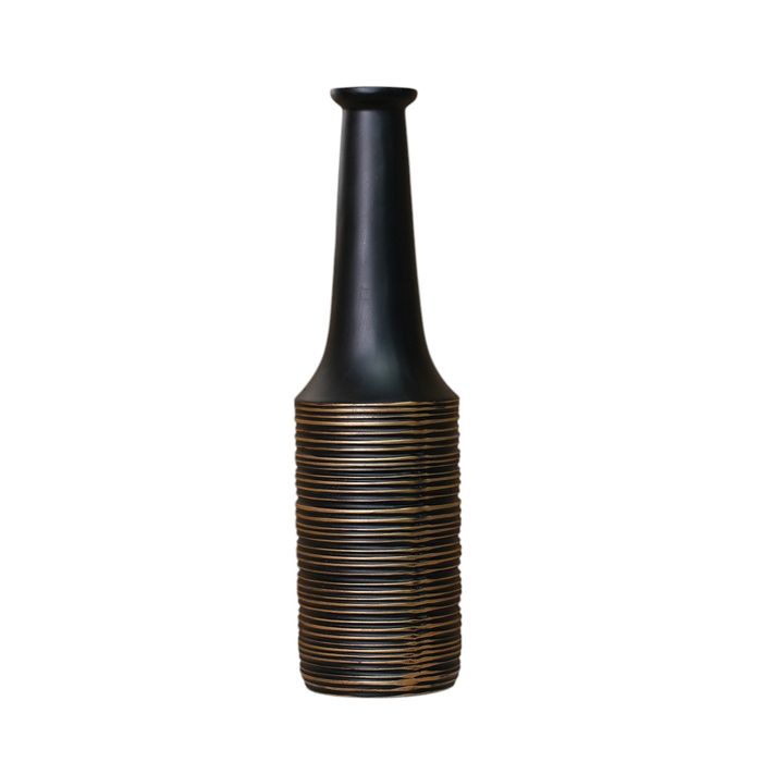 KALY - Vase en résine noir et doré H50 cm KALY - Vase en résine noir et doré H50 cm