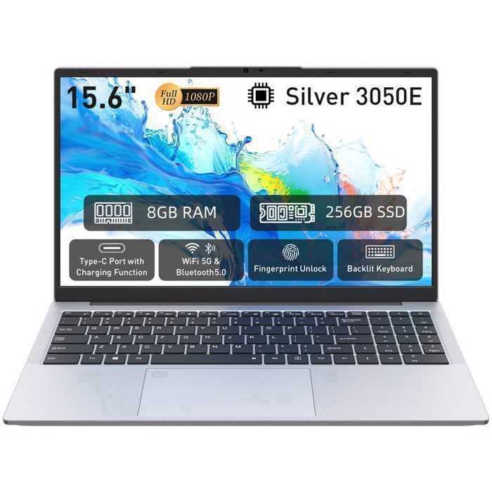 Ordinateur portable - AUUSDA - 15.6 - AMD Athlon 3050e - 8 Go RAM - 256 Go SSD