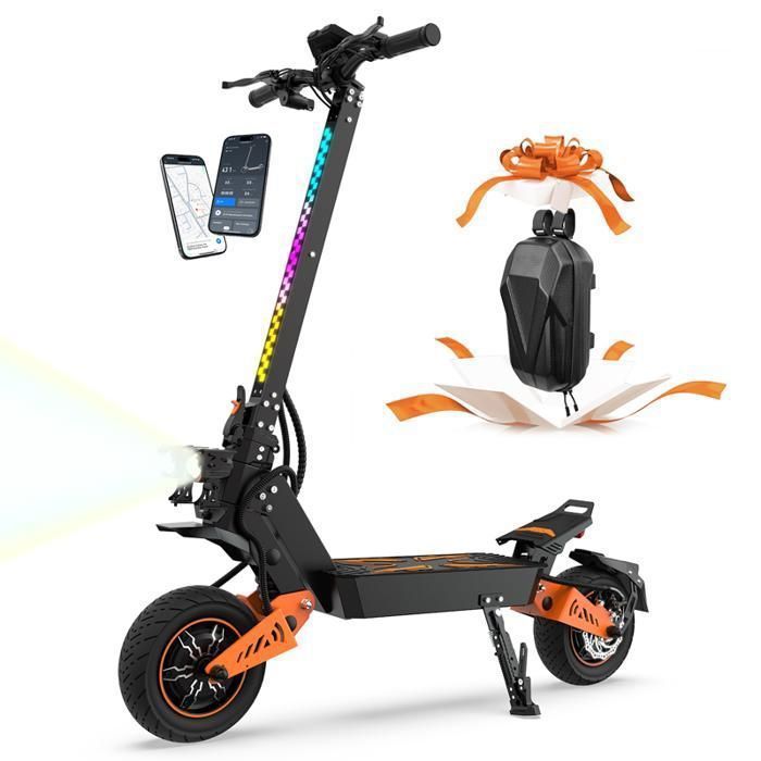 TUNO NT5Ultra Trottinette Electrique Avec APP - 1500W*2 - 70km/h - Autonomie 65-75km - 52V20.8Ah - Pneus 11 4 Modes