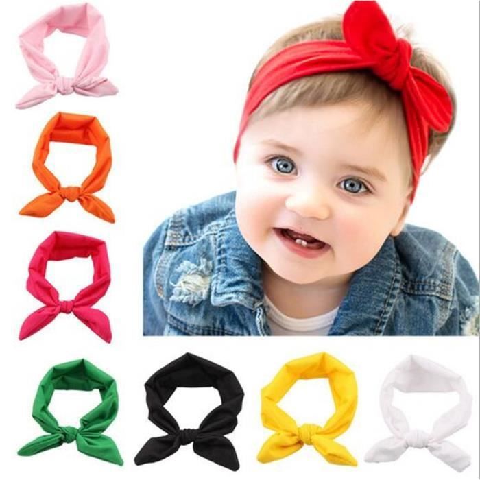 3 Pièces/ensemble Nylon élastique Nouveau-né Bébé Fille Bandeaux Fleur Arcs Beignet Noué Doux