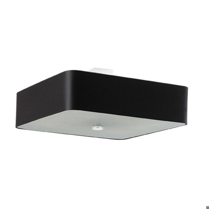 Plafonnier en Tissu/verre/acier - LOCUS - Noir - IP20 - Max 15W LED - E27 - Style Minimaliste