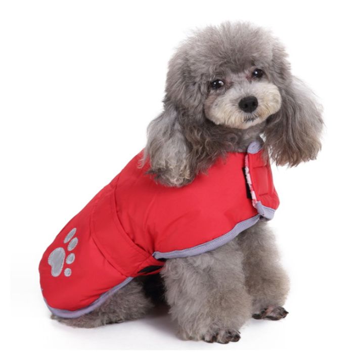 Comparer les prix de Manteau pour chien par temps froid Loft veste polaire réversible dhiver imperméable pour animaux de compagnie (rouge)
