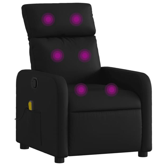 CHIC Fauteuil inclinable massant en similicuir noir - 66x89 5x95 5 cm 866231 S11