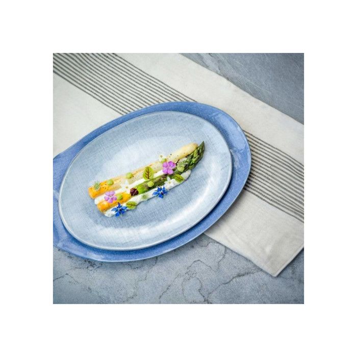 Assiette plate ovale Sajet Gris- D 35*24 cm Assiette plate ovale Sajet Gris- D 35*24 cm