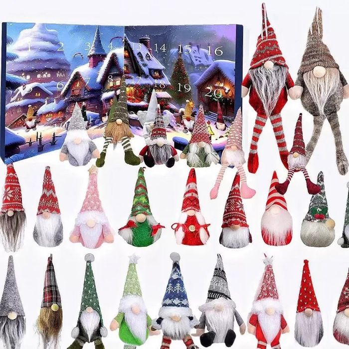 Calendrier De L'Avent 2025 Avec 24 Gnomes à Collectionner - Décoration Compte à Rebours De Noël