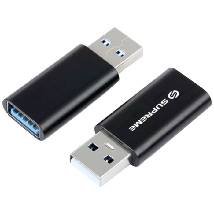 Adaptateur Chargeur USB Sécurisé - Data Blocker - USB-A Mâle Vers Femelle - Protection Chargeur No-Data Pour SmartPhone/Tablette - Adaptateur Blocage Transfert Données (USBSCHAAMF