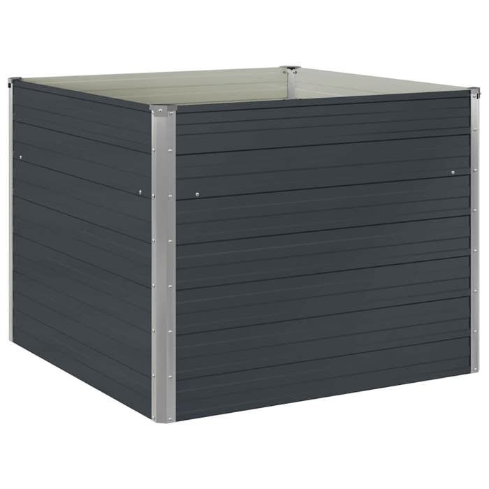 BEST-HOME Meuble de jardin - UU - Jardinière surélevée Anthracite 100x100x77 cm Acier galvanisé HH8487