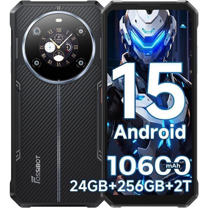 FOSSiBOT F109S — Smartphone incassable 4G Android 15 24Go/256Go 6.745 10600mAh IP68/IP69K
