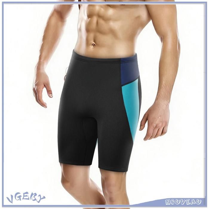 Duokon Shorts de plongée Short de plongée en néoprène 3MM pantalon chaud pour hommes et femmes sport piscine Noir Lac Bleu L
