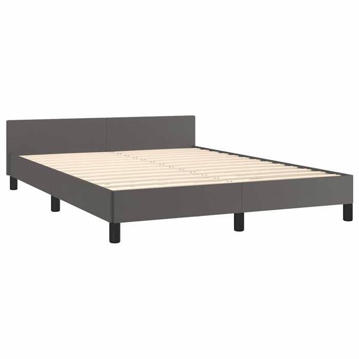 Magnifique Cadre de lit Double - extra confortable - Sommiers à lattes - avec tête de lit sans matelas gris 140x190cm 4238