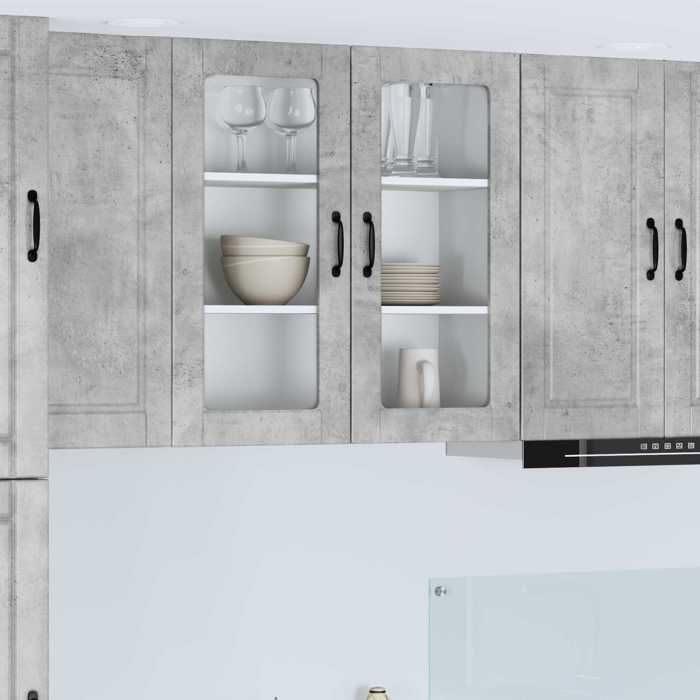 Cabinet de cuisine 1 PC Buffet Cuisine vaisselier Gris béton 80x31x80 cm bois dingénierie A13671