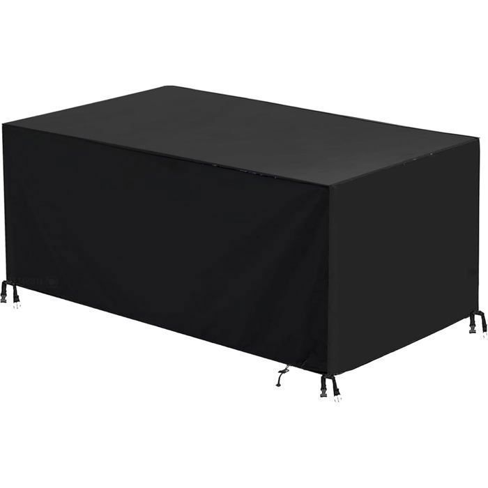 Housse table rectangulaire - 420D Oxford 135x87x61cm imperméable protection mobilier jardin extérieur PIQUET DATTACHE