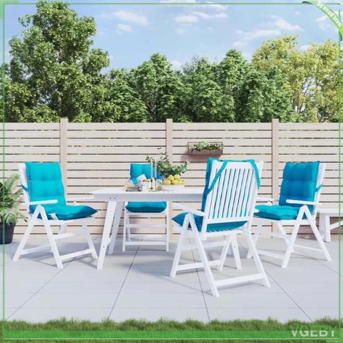Coussin de chaise - FAFEISY - 377735 - Lot de 4 - Turquoise - Résistant à leau
