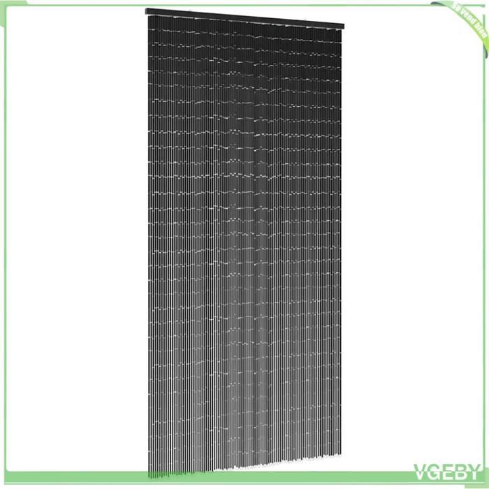 Rideau anti-insectes - FAFEISY - Rideau de porte à perles - Bambou - 100x200 cm - Gris