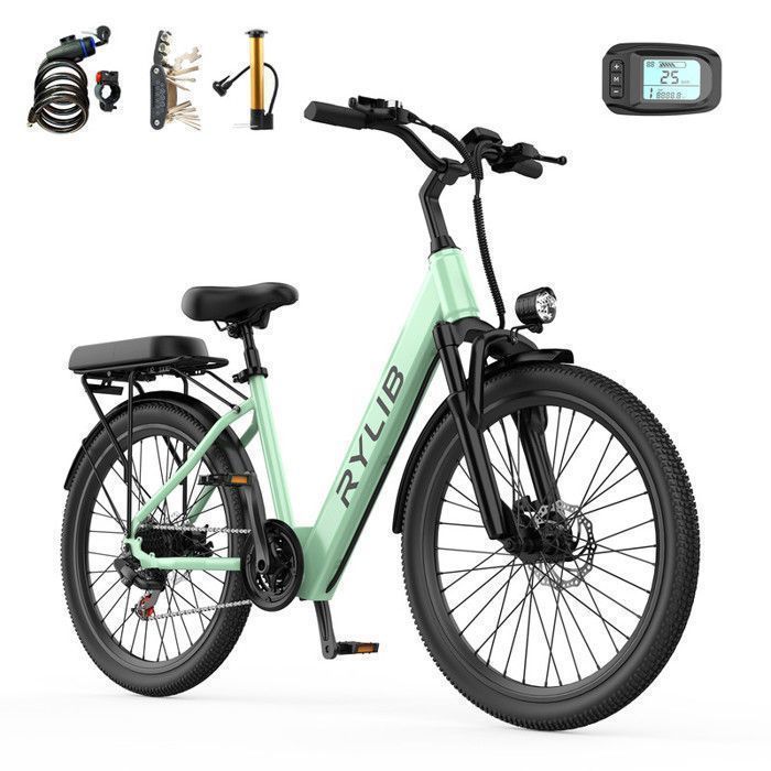 Vélo Électrique 24 E Bike Adulte AAIRSK SU7 250W Batterie non Amovible 36V 10Ah 7 Vitesses Écran LCD Autonomie 28-40km(PAS)
