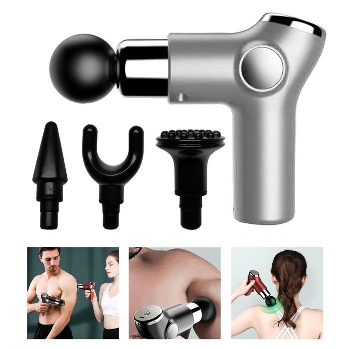 VEVOR Mini Massage Gun Deep Tissue Percussion Muscle Massager 4 Speeds 4 Heads