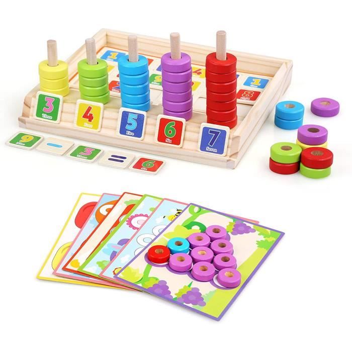 Jouet Montessori Mathematiques Bebe 2 3 4 Ans Jouet Puzzle En Bois Jouet Enfant Apprendre A Compter Et Les Couleurs Jouets 69 Cdiscount Jeux Jouets