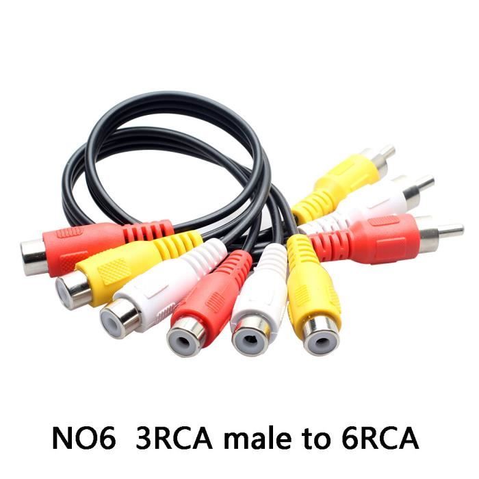 Câble Jack 3.5mm vers 3RCA Jack 3.5mm mâle vers 3 RCA mâle répartiteur