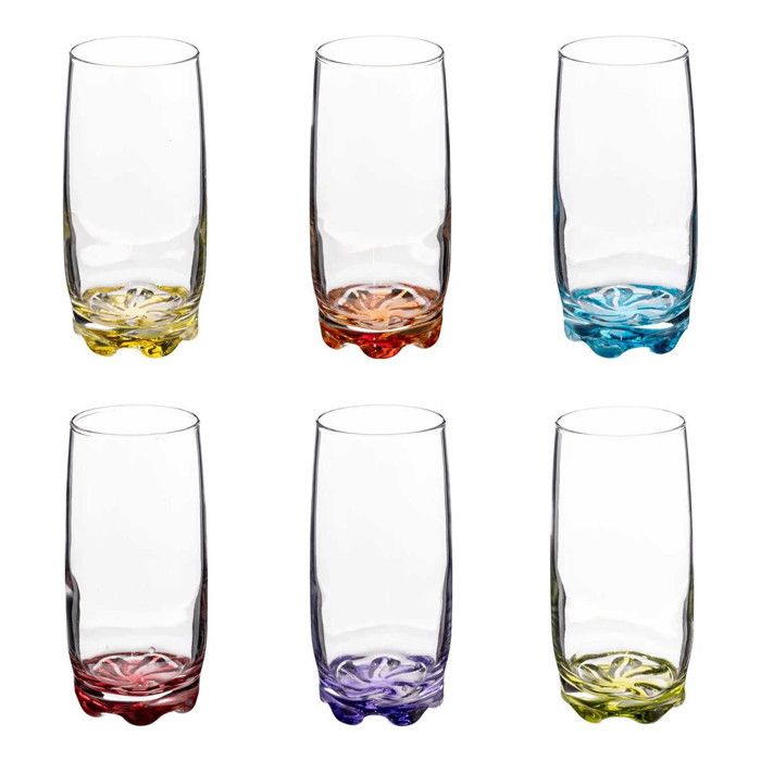 Verres Colorés Lave-vaisselle Verres à Eau Memento 300ml - Lot De 6, Pâte De Verre Violette, Fait Main Verres Faits Main