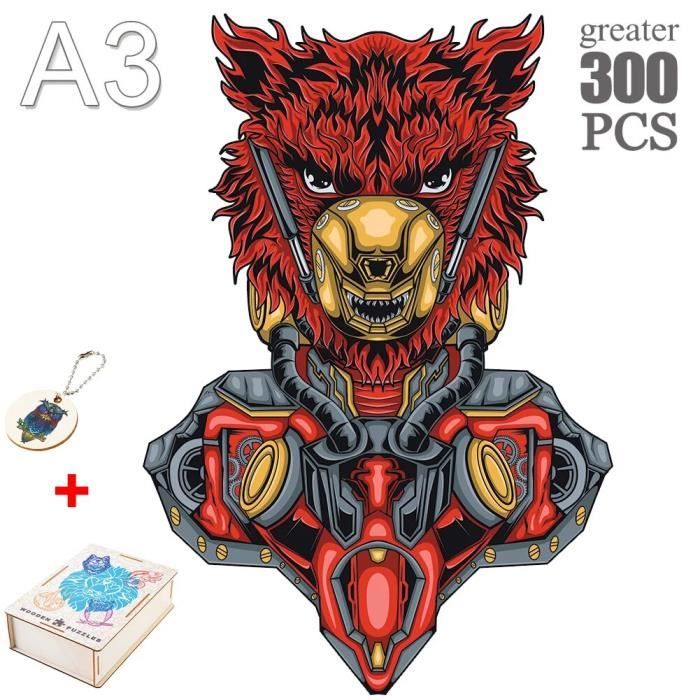 Puzzle En Bois Woodvio - Loup, 183 Pièces (48x30 Cm) - Adultes Et Enfants - Neuf