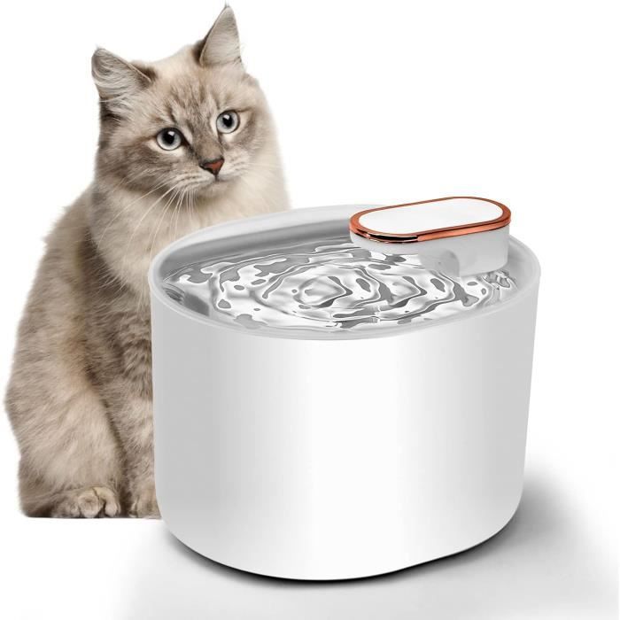 Fontaine À Eau Pour Chat Chien, Acier Inoxydable 2,5 L Pompe D'Arrêt