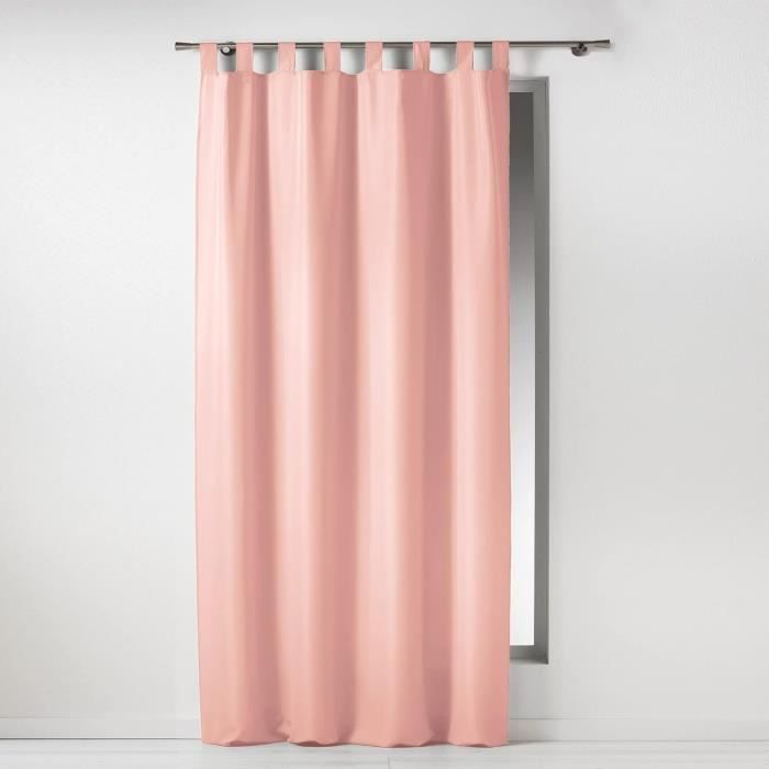 Cache Rideau Polyster Rideau A Passants 140 X 260 Cm Polyester Uni Essentiel Rose Poudre ...