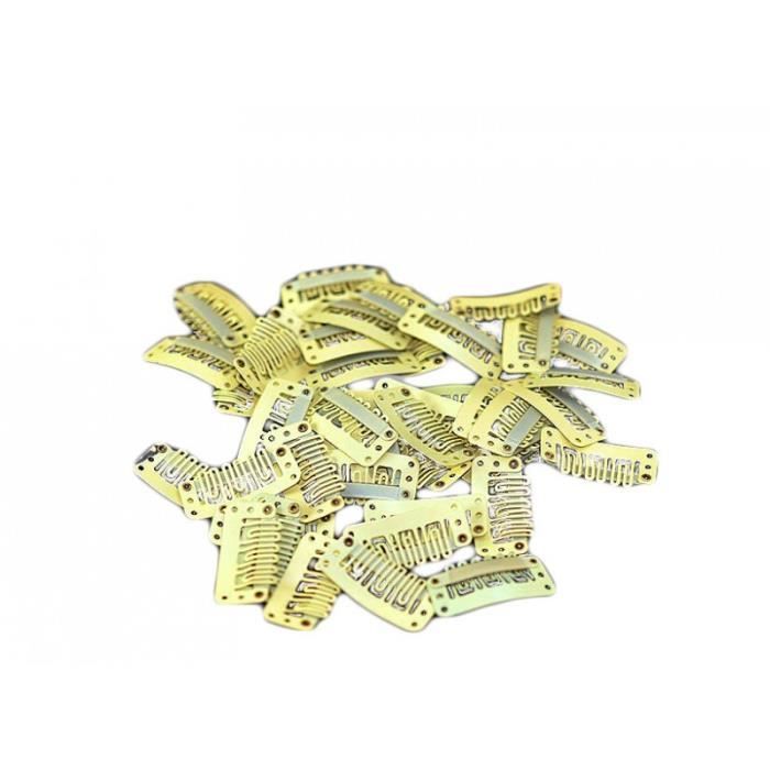 Clip pour Extension Cheveux - Lot de 10 clips (Beige) - Cdiscount Au  quotidien