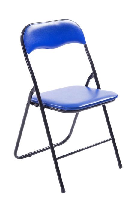 chaise de cuisine pliable - décoshop26 - med10010 - bleu - métal - pliant