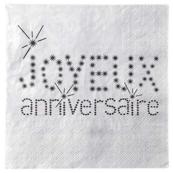 Serviettes De Table Motif Joyeux Anniversaire Achat Vente Serviette Jetable Cdiscount