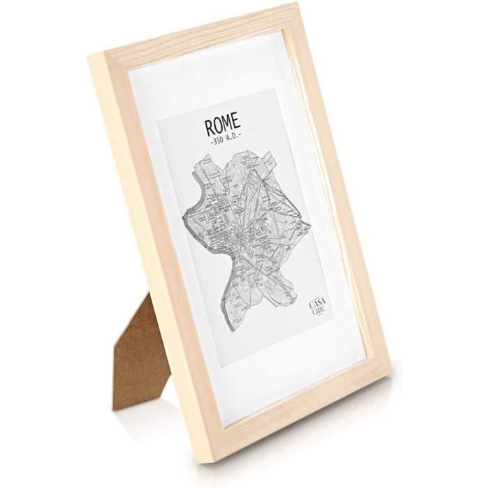 Cadre Photo A4 en bois Massif et Vitre en Verre Trempé avec Passe ...