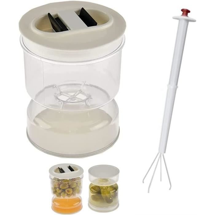 Pot à Cornichons Séparateur Liquide/solide | Distributeur Cuisine Pratique | Récipient Avec Couvercle étanche